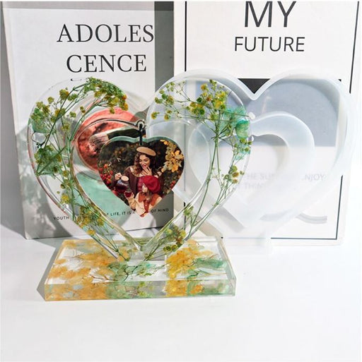 Large & Small Heart Shaped Photo Frame Silicone Mold | Mould - Resinarthub