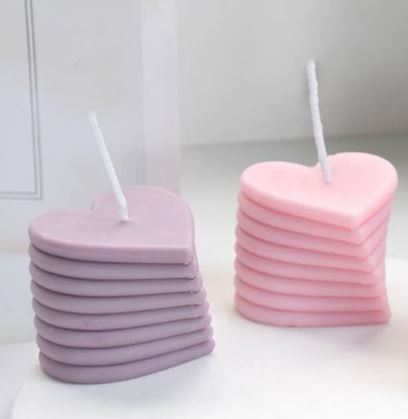 Layered Heart candle Silicone Mold for Candle Making | Mould - Resinarthub