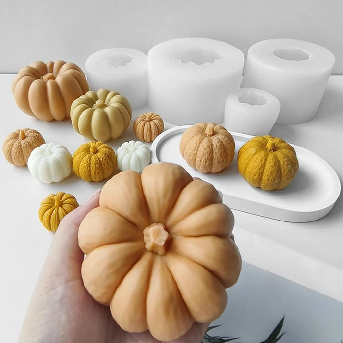 3D Pumpkin Shaped Silicone Mold for Candle Making