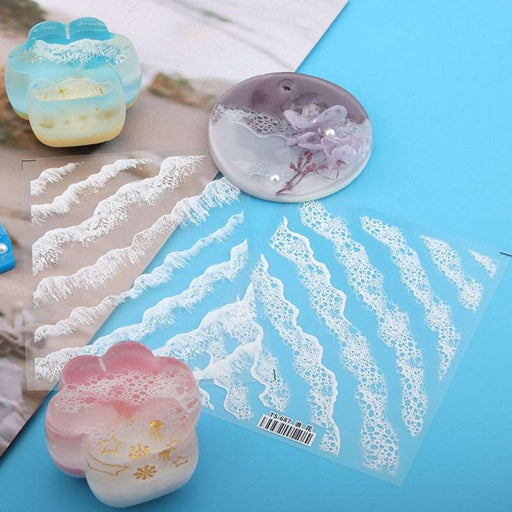 3D Effect Sea Wave Painting Resin Sticker | Mould - Resinarthub
