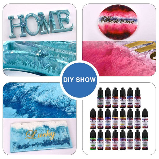 24 Colors 10ml Alcohol Ink Art Epoxy Resin Diffusion Pigment Kit Liquid Colorant Dye Ink | Pigment - Resinarthub