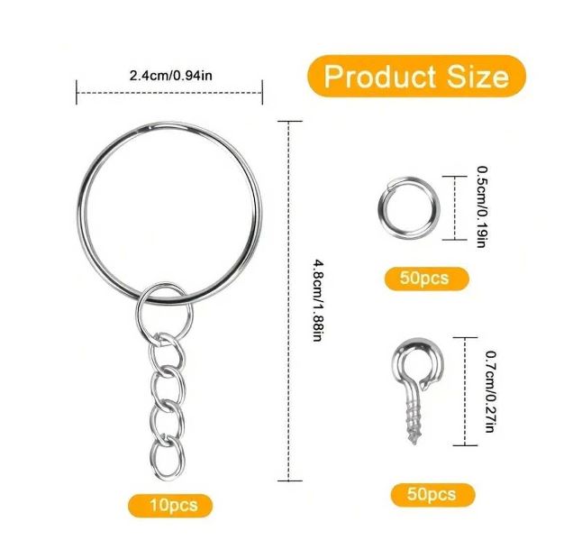 Mixed Key Chain Ring Sets- 220pcs | Fillings - Resinarthub