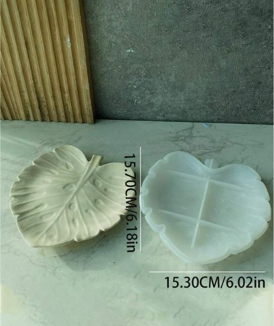 Leaf Shaped Tray Silicone Mold for Jesmonite Art