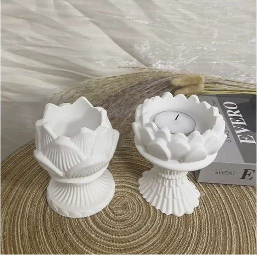 Lotus Shaped Candle Storage Silicone Molds for Jesmonite Art |  - Resinarthub