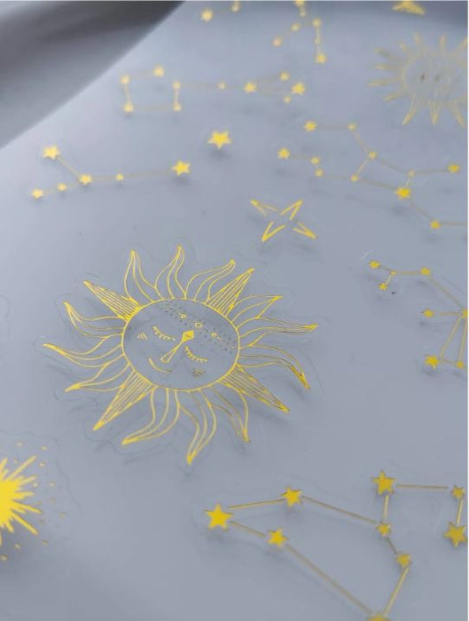 Metallic Star & Sun Pattern Assorted Sticker for Resin Art | Fillings - Resinarthub