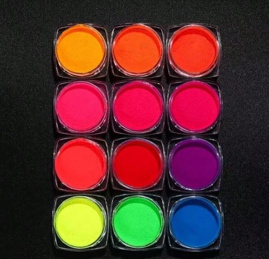 12 Colors Neon Fluorescent Mica Pigments | Fillings - Resinarthub