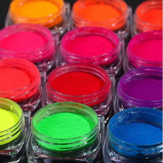 12 Colors Neon Fluorescent Mica Pigments | Fillings - Resinarthub