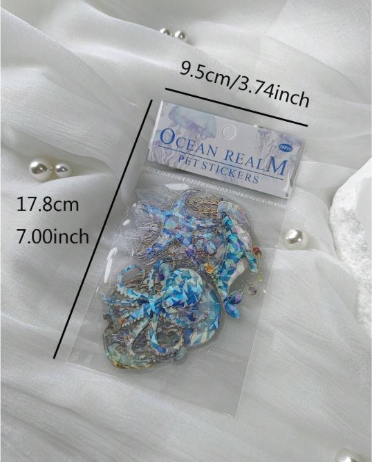 1 Pack Of 20 Sheets Ocean Creatures Sticker for Resin Art