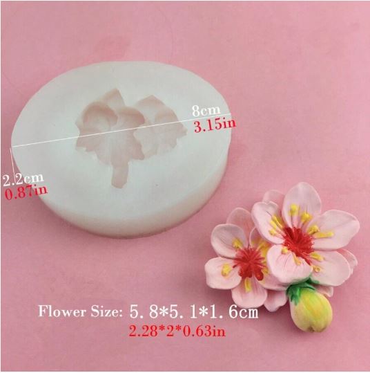 Peach Blossom Flower Shaped Silicone Candle Mold | Mould - Resinarthub