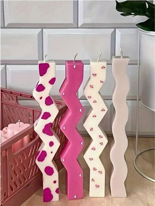 Wave Shaped Candle Pillar Silicone Mold