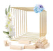 Rectangle Shaped Golden Color Metal Stand With Wooden Base | Fillings - Resinarthub
