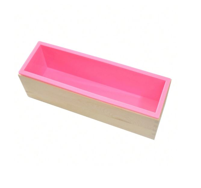 Rectangular Bar Wooden Box With Silicone Mold for Soap Making