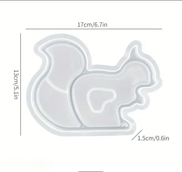 Squirrel Shaped Tray Silicone Mold for Jesmonite Art