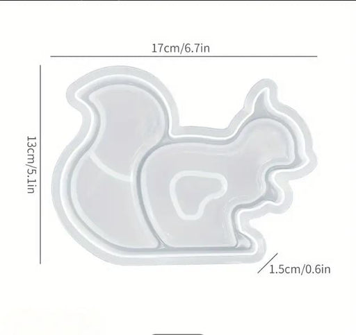 Squirrel Shaped Tray Silicone Mold for Jesmonite Art | Mould - Resinarthub