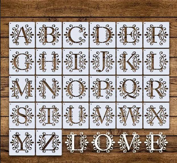 26 Alphabets Stencils for Resin Art | Tools - Resinarthub