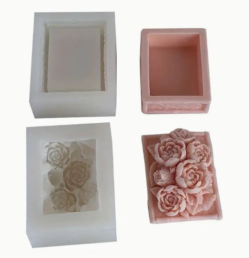 Flower Shaped Storage Box Silicone Mold Jesmonite Art | Mould - Resinarthub