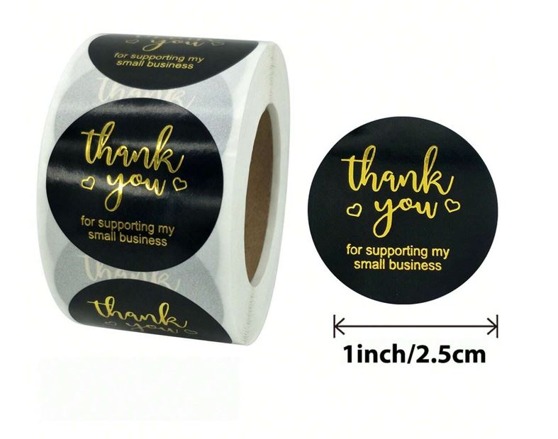 Black Thank you Stickers for E-com Packs | tool - Resinarthub