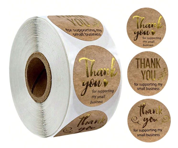 Gold Foil Printed Thank You Stickers for E- Com Packs | Tools - Resinarthub