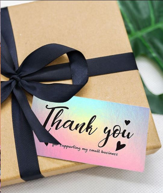 Thank You Gift Wrapping Card for E- Com Packs