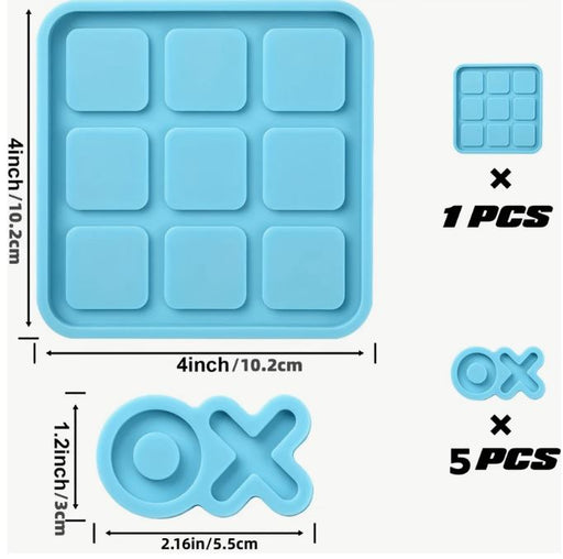 Tic Tac Toe Game Resin Silicone Mold for Resin Art | Mould - Resinarthub