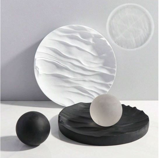 Large Water Ripple Tray Silicone Mold for Jesmonite Art