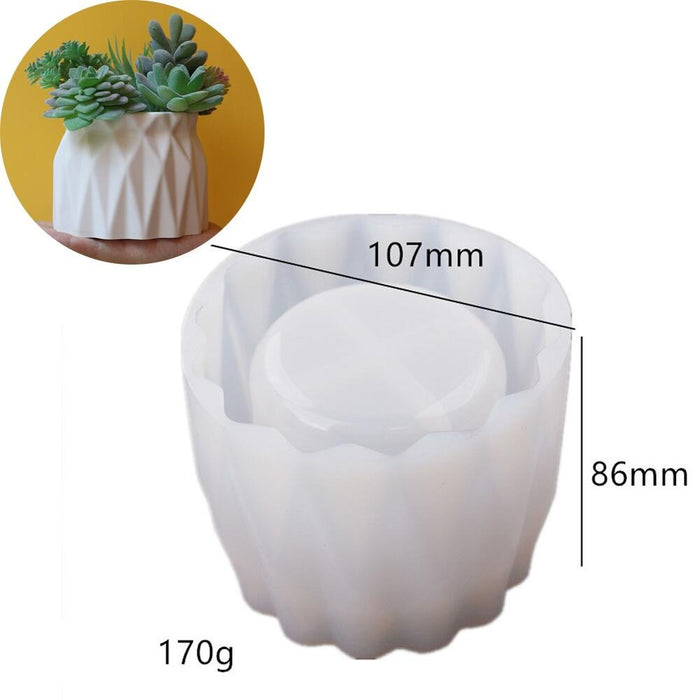 Flower Pot 3D Silicone Mold For Jesmonite Art