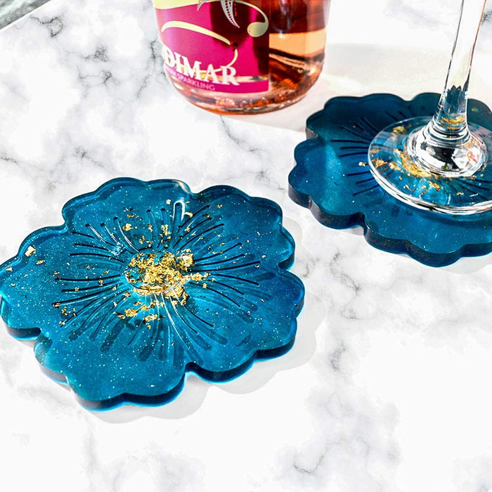 Flower Shaped Resin tray Mould with Coasters