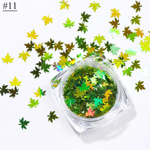 Maple Leaves Nail Art Sequins Holographic Glitter Flakes | Fillings - Resinarthub