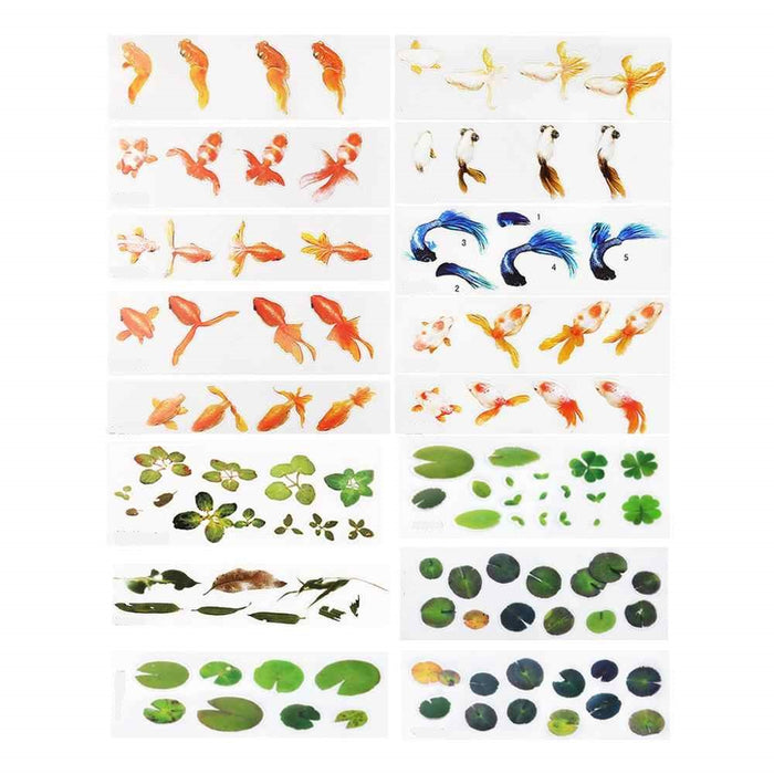 Transparent Decorate Stickers Silicone Resin Supplies Kit 16 Sheets