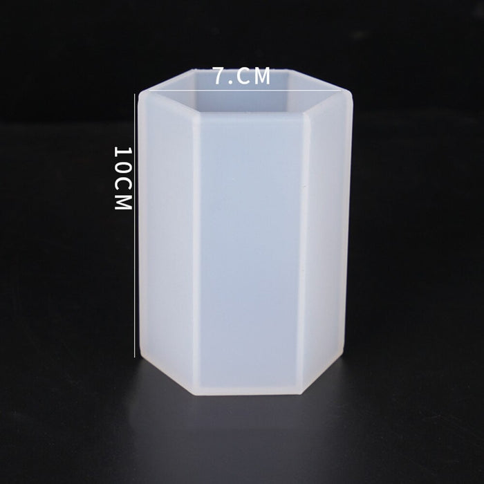Hexagon Crystal Cylinder Silicone Mold