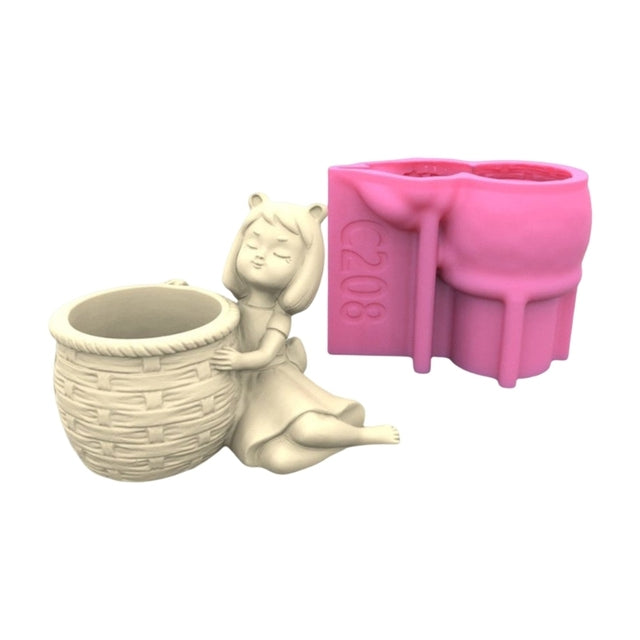 Girl Vase Silicone Pot Mold | Mould - Resinarthub