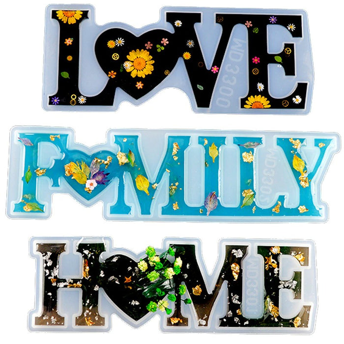 LOVE /FAMILY/HOME Word Resin Decoration Silicone Mold