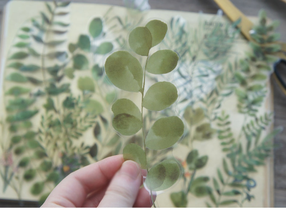 Natural Green Eucalyptus Leaves Sticker | Fillings - Resinarthub
