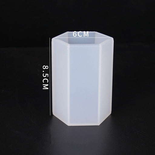 Hexagon Crystal Cylinder Silicone Mold | Mould - Resinarthub