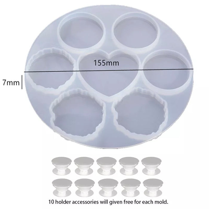 Phone Holder Mold Resin Art Craft (with 10 Holder Accessories)