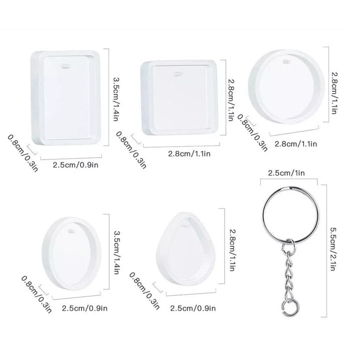 Keychain Pendant Casting Silicone Mould Kit with Keyrings (20pcs) | Mould - Resinarthub