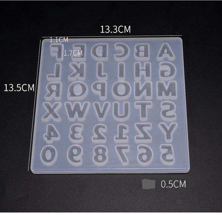 resin art using Uppercase English Letter Silicone Mold dimension 
