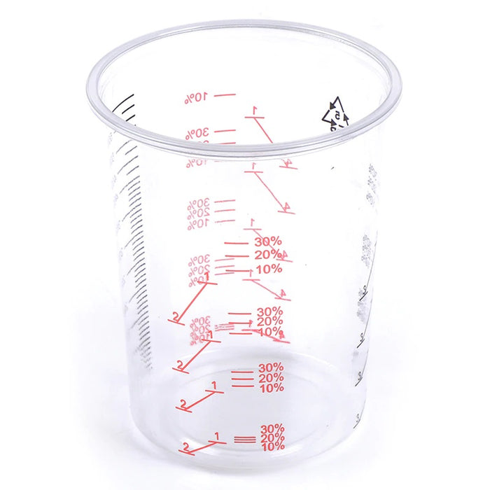 Graduated Transparent Plastic Paint Mixing Cups For Accurate Mixing Of Resin and Pigments - 600ml (Pack of 10)