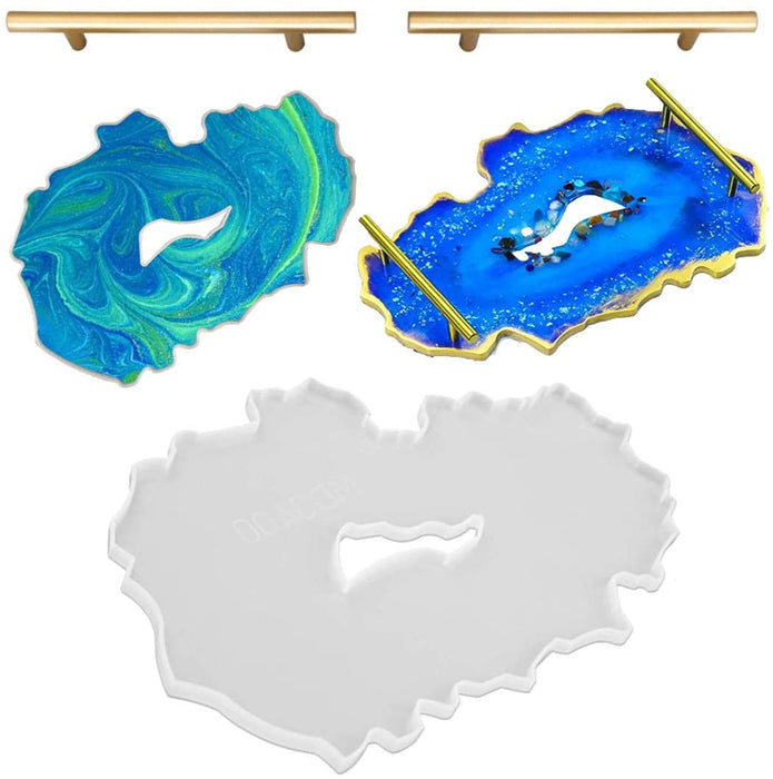 Irregular shape Serving Tray Moulds with Handles (Optional) (9 variants) | Mould - Resinarthub