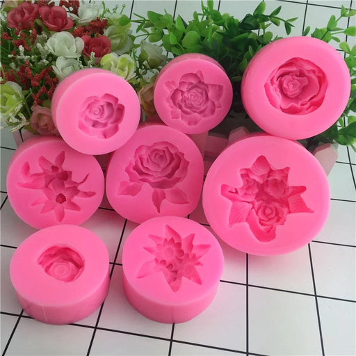 Yalulu 4pcs 3D Flower Maple Leaf Silicone Mold Resin Silicone Mould Craft Mould DIY Jewelry Making Epoxy Resin Molds, White