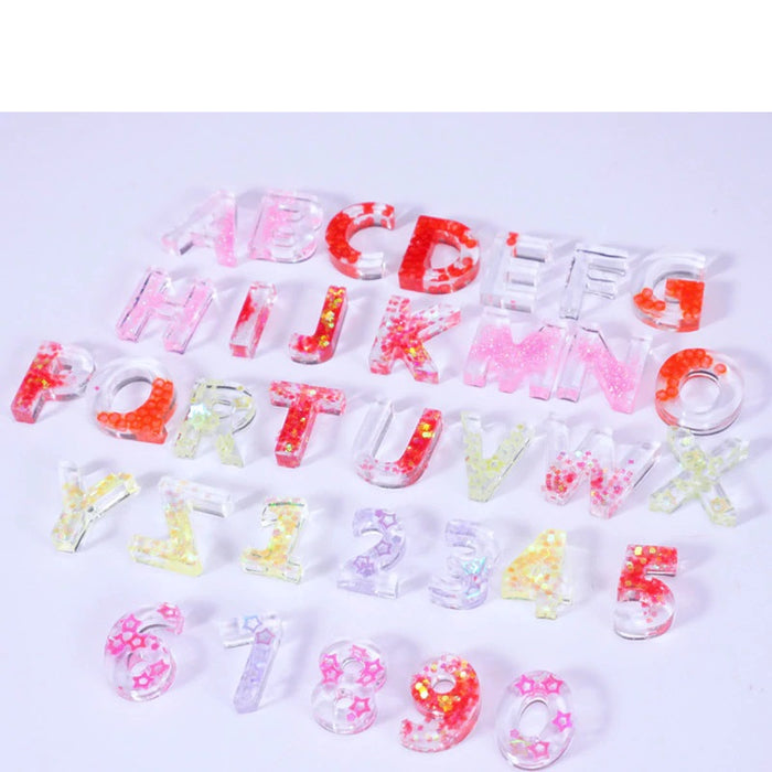 resin art using Uppercase English Letter Silicone Mold