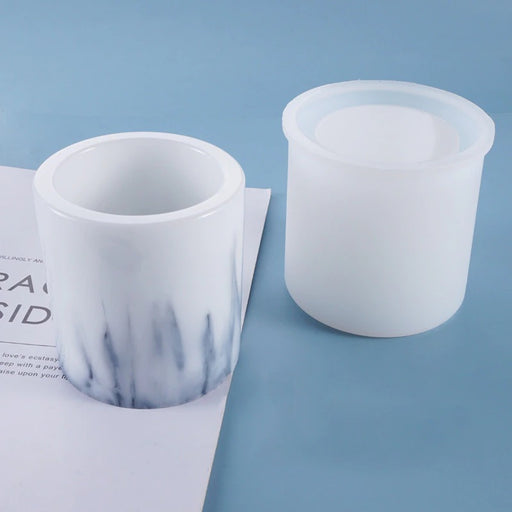 Circle Cylindrical Shape Candle Holder / Flower Pot | Mould - Resinarthub