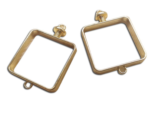 2pc Square Open Bezel Charm with Thick Frame Geometric Deco Frame for UV Resin Filling Resin Jewelry Supplies Jewelry Findings | Jewellery - Resinarthub