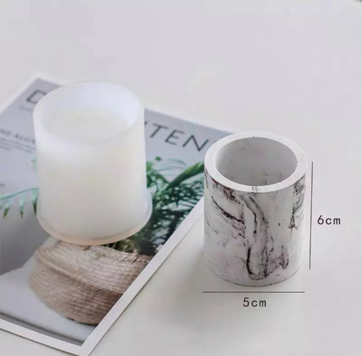 Small Candle Holder or Pen Holder Silicone Mold | Mould - Resinarthub