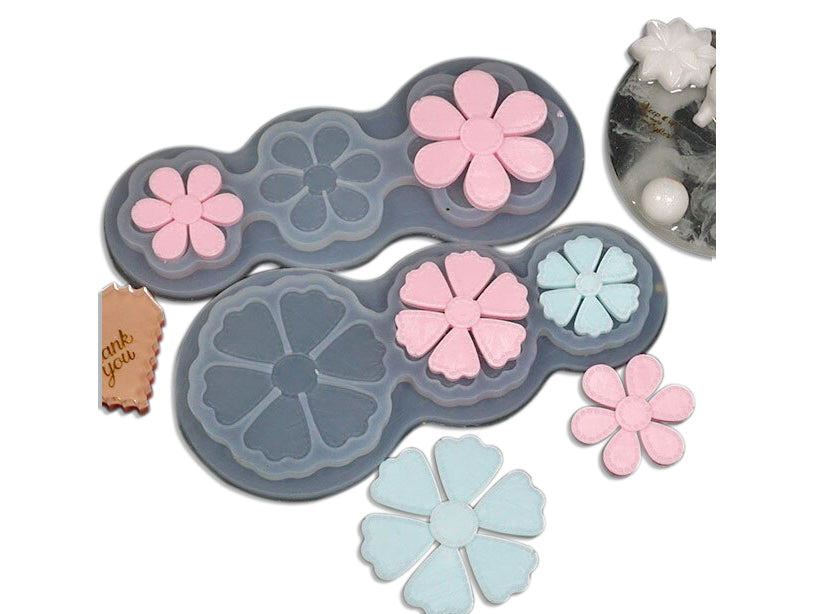 3 Cavity Frosted Flower Mold for Pendants Jewelry Making (2 variants)