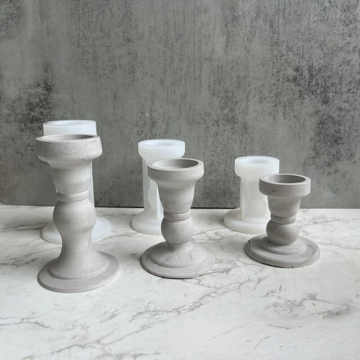 Roman Columns Candleholder Silicone Mold | Mould - Resinarthub