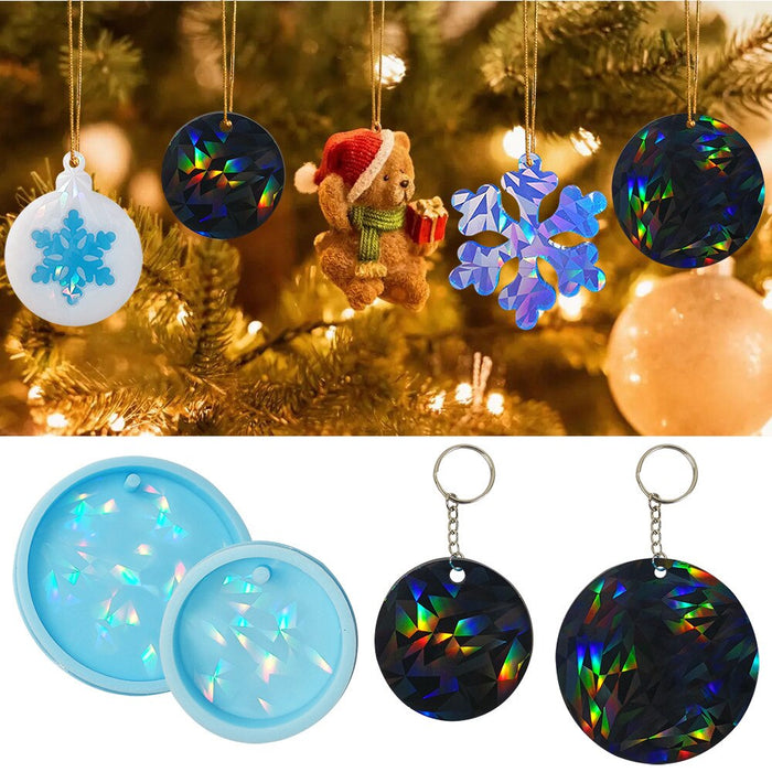 Holographic Laser  Round Keychain Mould