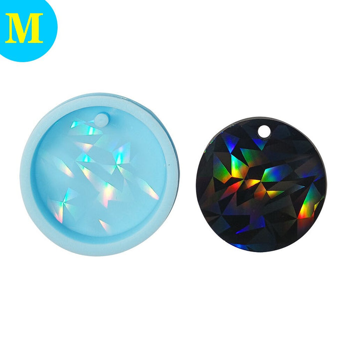 Holographic Laser  Round Keychain Mould | Mould - Resinarthub