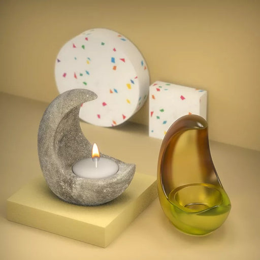 Moon Shape Candlestick Ornament Silicone Mould Candle Holder for Jesmonite and Epoxy Resin Art | Mould - Resinarthub