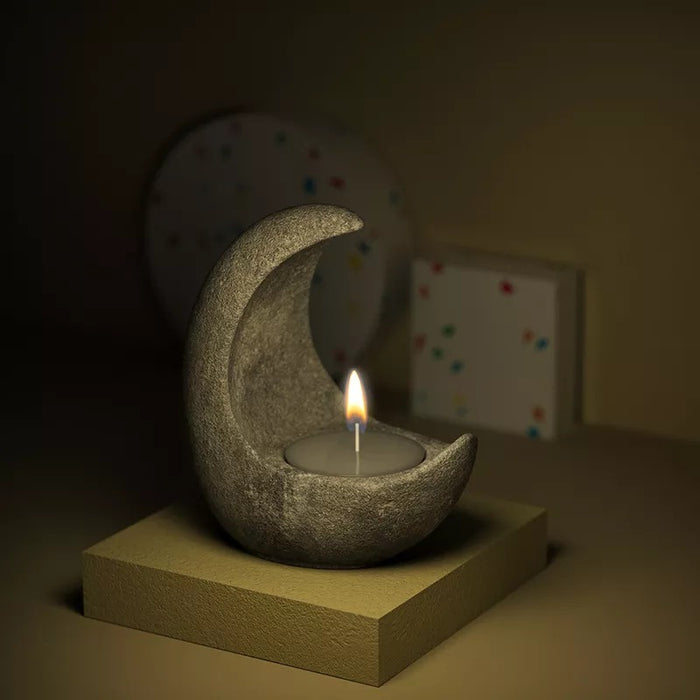 Moon Shape Candlestick Ornament Silicone Mould Candle Holder for Jesmonite and Epoxy Resin Art